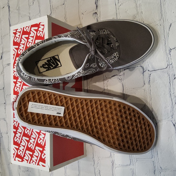 Vans Era Bandana low pewter Grey sneakers sz 9.5 - Picture 2 of 2